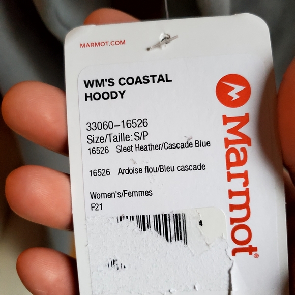 NWT Marmot Women's Light Blue Coastal Hoodie size Small - Picture 6 of 7